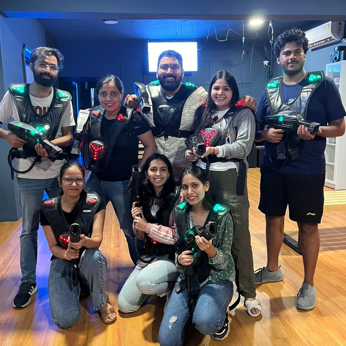A company team regrouping between Laser Tag rounds